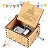 sinzau Carillon Legno, Carillon Legno Manovella, Regalo Compleanno Adulti Bambini, Carillon Incisione Vintage, Buon Compleanno