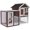 Habrita Pollaio per galline in legno habrita po 1206 rosso scuro e bianco 122x63x92 cm