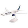 herpa Other License Modello di Aereo a Scatto Scala 1:200, Miniatura in plastica con pedastal, modellismo, Edizione da Collezione United Airlines Boeing 787-9 Dreamliner, Multicolore, 612548