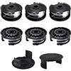 Viilich 6 bobine di filo di ricambio per LIDL Parkside, con 2 tappi, in nylon, bobina di ricambio per decespugliatore LIDL Parkside Prta 20-Li A1, B2, C3; PRT 550 A1, A3; PRT 300 A1-2 x 4 m, 1,6 mm