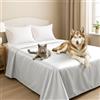 Byour3 - Copriletto Matrimoniale SUPER IMPERMEABILE Animali Antimacchia Protezione Letto Singolo Piazza e Mezza Antipelo Antimuffa Gatto Cane Bambini Coperta Lavabile (Bianco, Queen Size)
