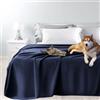 Byour3 - Copriletto Matrimoniale SUPER IMPERMEABILE Animali Antimacchia Protezione Letto Singolo Piazza e Mezza Antipelo Antimuffa Gatto Cane Bambini Coperta Lavabile (Blu Royal, Matrimoniale)