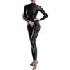 YiZYiF Smooth Sexy Body da Donna Tuta Intera Ginnastica Artistica Dazna Ballo Bodysuit Aderente Lingerie Leotard Slim Fit Jumpsuit Catsuit Maniche Lunghe Unitard Clubwear Nero Taglia unica
