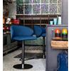 Connubia PRONTA CONSEGNA - Connubia Sgabello girevole Tuka CB2305 con struttura in metallo nero opaco e seduta in mat blu da h. 107 (89) cm - IN PROMOZIONE FINO ALL' 11/07
