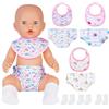 Aolso Bavaglini e Pannolini per Bambole, Set di 9 Accessori per Bambole Bavaglini e Pannolini in Tessuto per Bambole, Calzini per Bambole, Lavabile, Riutilizzabile, Idee Regalo per Bambini