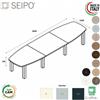 SEIPO TAVOLO RIUNIONE ROYAL sagomato composto 3 elementi in melaminico gambe metalliche - Seipo composizione N°11