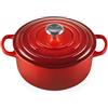 Le Creuset Cocotte rotonda Evolution in ghisa vetrificata con Coperchio, diameter 20 cm, Ciliegia, 21177200602430