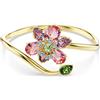 SWAROVSKI BRACCIALE RIGIDO IDYLLIA, FIORE, MULTICOLORE, PLACCATO ORO M - 16,7 CM
