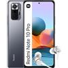 Xiaomi Redmi Note 10 Pro Smartphone Schermo da 6,67 120Hz AMOLED, Snapdragon 732G, Quadrupla Fotocamera da 108 MP, 5020 mAh + Mi In Ear Silver, Colore Onyx Gray, 8 + 128 GB