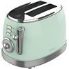 Cecotec Tostapane Verticale Toast&Taste 800 Vintage Light Green. 850 W, 2 Fessure corte extra-larghe per 2 toast, 3 Funzioni, Controllo del Tempo, Cassettino Raccoglibriciole