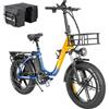 Ridstar MN20 Bici Elettrica Pieghevole, Motore 500W, 20*4.0' Fat Tire, Batteria 48V 20Ah, 48km/h Velocità Massima