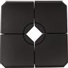 Outsunny Base per Ombrellone a Braccio da 4 Pezzi Riempibile con Acqua o Sabbia per Basi a Croce da 100x100cm, Nero|Aosom