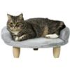 PawHut Cuccia Divanetto per Cani e Gatti Sfoderabile in Peluche con Schienale, 47x40x20 cm, Grigio