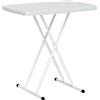 Outsunny Tavolino da Giardino Pieghevole con Altezza Regolabile, Metallo e HDPE, Bianco