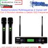 AudioDesign Radiomicrofono Multifrequenza 2 Canali UHF Con Microfoni Wireless 100 Frequenze