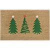 Hanse Home Zerbino in cocco per interni, colore naturale, tappetino in cocco per albero di Natale, verde, zerbino antiscivolo per corridoio, ingresso - 45 x 75 cm