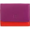 DUDU Portafoglio donna piccolo RFID in pelle multicolore Colorful Fucsia