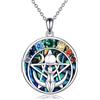 YAFEINI Collana Pentagramma Pentagramma Dea della Luna Tripla Regali Per Donne Collana Pentagramma Chakra in Argento Sterling Pagano Wiccan Collana con Amuleto Magico Regali di Gioielli