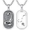 enjoylifecreative 12 collane con segno zodiacale per uomo e donna, in argento Sterling 925, con costellazioni dell'oroscopo, per compleanno, astrologia, idea regalo per uomini e donne, 25.8*14.9mm