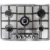 Generico Piano Cottura 70 cm Ad Incasso Gas Metano O Gpl Inox Acciaio Liscio 5 Fuochi Valvolato