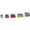 WAGO Set di 100 morsetti di collegamento Wago 20x 2 fili 40x 3 fili 15x 4 fili 15x 4 fili 15x 5 fili 10x 8 fili della serie 2273 da 0,5 a 2,5 mm² dimensioni ridotte, trasparente