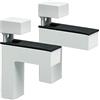 Sayayo Morsetto Reggimensola Staffe per Mensole in Vetro per Ripiani in Legno di Spessore 5-30MM, Bianco Lega di Zinco, 2 Pezzi