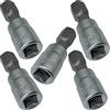 Aerzetix - Set da 5 - Punta Esagonale Inserto 8mm - Chiavi a Bussola 1/4 - C2076