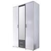 Stella Trading HANAU Armadio con anta a specchio in Bianco, Grafite - Versatile armadio a 3 ante per la vostra camera da letto - 120 x 196 x 54 cm