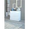 Dmora Credenza moderna, Madia di design Mobile a 2 ante, Made in Italy, Mobile Porta TV, Buffet da soggiorno, cm 90x40h81, colore Bianco lucido