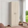 Dmora - Armadio multiuso 2 ante Salem, Mobile ausiliario, Porta scarpe con 3 ripiani, Scarpiera alta moderna, 59x37h180 cm, Rovere