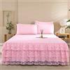 Highdi Gonna da Letto Gonna per Letto Singolo Matrimoniale Una Piazza e Mezza Copriletto con Volant Elasticizzata Antiscivolo Gonna Letto Coprimaterasso lenzuolo (Rosa,120x200cm)