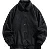Generic Oversize Bomber Giacca Casual Solido Camoscio Giacca Uomo Primavera Sciolto Cappotto, Nero , XXL