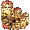 YAKELUS Marchio di Matrioska specializzato, nesting dolls Matrioske Bambola Matrioska russa in 7 pezzi, tiglio di zona frigida, regalo e giocattolo