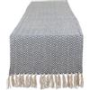 DII Chevron - Runner da tavolo, in cotone, blu francese, 15 x 108