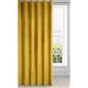 Eurofirany Tenda in Velluto Morbidissimo Oscurante con Occhielli - 1 Pannello, Tenda per Camera da Letto, Cucina, Soggiorno, 215x250 cm, Giallo