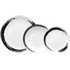 Tognana Orbital, Servizio piatti 18 pezzi per 6 persone, Porcellana, Bianco/Nero