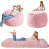 MAXYOYO Pouf - convertibile dal pouf al letto - Divano in schiuma con rivestimento smanicato e soffice imbottitura inclusa per adulti, adolescenti, ospiti (rosa, letto singolo)