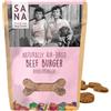 Sana Premium Dog Foods Burger per bovini, 100 g, asciugato delicatamente all'aria, per cani, spuntino sano per cani, senza cereali, senza additivi, coloranti o conservanti