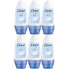 Dove 6 x 50 ml colomba donne talco 48h anti Perspirant roll on deodorante - 0% alcool