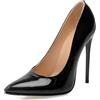Asterisco Décolleté a Spillo da Donna Tacco Alto Scarpe Appuntito Senza Chiusura Semplici Scarpe da Sera, X75566Up Nero Numero 47 EU/49Cn