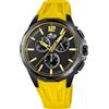 LOTUS Orologio Uomo 18952/4 Special Prices Cassa in Acciaio Inox 316L Nero Cinturino in Gomma Giallo
