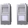 ZOREI Serie Frutti Prese Interruttori Pulsanti Grigio, Compatibile Con Bticino Living Light Grigio (2 pcs Presa Dati RJ45 CAT6)