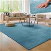 Paco Home Tappeto Moderno e Morbido per Soggiorno a Pelo Corto Lavabile Fluffy Uni Effetto Pelliccia Senza Tempo Elegante Antiscivolo Facile da Pulire, Dimensione:300x400 cm, Colore:Turchese