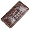 Alice Fan Lusso Genuino Coccodrillo Pelle Mens Portafoglio Cerniera Lungo Portafoglio Uomo Borsa Pochette, Crocodile Back Marrone, Portafoglio in pelle di coccodrillo naturale