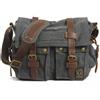 Eysee borsa a tracolla da uomo in tela con pelle, borsa a tracolla da uomo retrò in tessuto per l'uso quotidiano,35 cm (L) * 30 cm (A) * 12 cm (L),Marrone