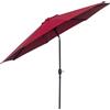 Outsunny Ombrellone da Giardino Φ295cm Inclinabile con Manovella in Metallo e Poliestere Rosso Scuro|Aosom