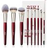 BEILI Set di 9 pennelli da trucco vegani di alta qualità, per fondotinta, correttori, fard, ombretto, eyeliner, cipria, evidenziatore, sfumatura del viso