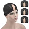 YTBYT 3 cappucci per parrucca a cupola in rete con retina in pizzo per realizzare parrucche (nero S)