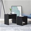 KATERYY Set Tavolini da Salotto Nero 48x30x45 cm in Legno Multistrato,Tavolino Salotto Impilabile Nero in Legno Multistrato, Set di 2 Tavolini da Caffè Multifunzionali per Piccoli Appartamenti Tavolini da sal