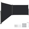 NAIZY Tenda da Sole Laterale Retrattile 160x600cm Tenda da Sole per Esterni Resistente ai Raggi UV 100% Poliestere Protezione della Privacy Tenda da Sole Laterale - Antracite